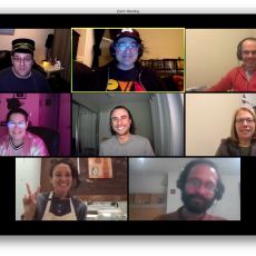 Homebrew Website Club — The Americas participants on a Zoom call, with David Shanske, Tantek, Antonio, Sarah, Angelo, Sue, Carla, and Kartik.