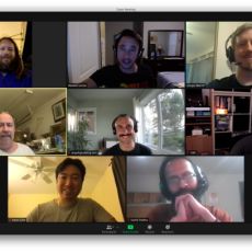 Grid of HWC 2021-05-12 participants in a Zoom video call.
Left to right, top to bottom:
Ben, Maxwell, gRegor
James, Angelo, Dave
Kevin, Kartik