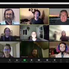 Grid of HWC Americas 2021-09-15 attendees, participating on Zoom. Left to right, top to bottom:
Hans (welcome!), Maxwell, Kevin; Benji, Angelo, Astrid; Tracy, Ben, Jacob