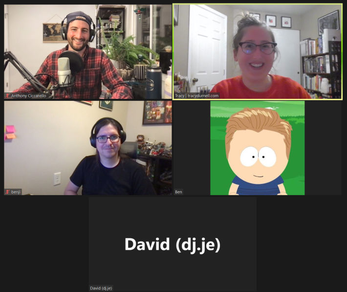 Screenshot of Zoom meeting from November 9 2022 Pacific Homebrew Website Club, with five attendees