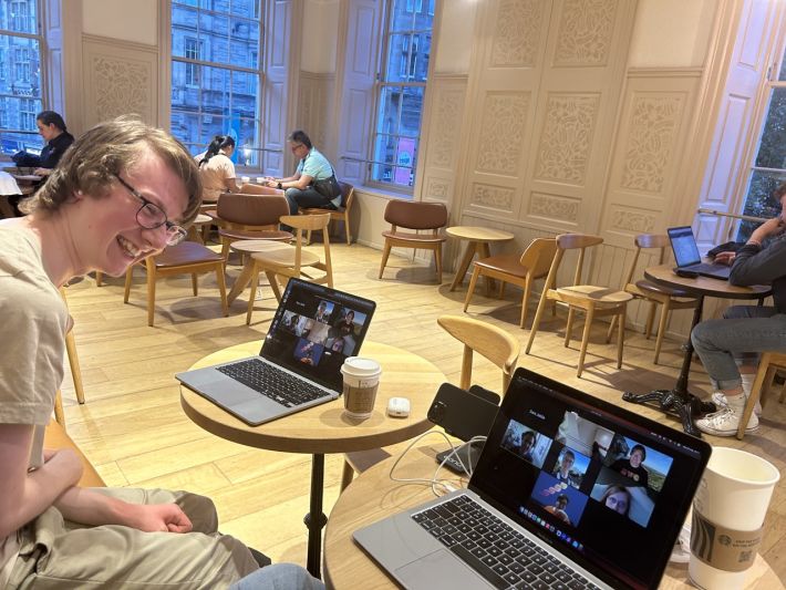 HWC setup in Edinburgh coffee shop