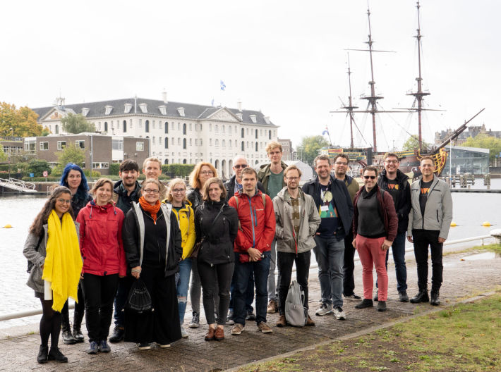 Group photo of IndieWebCamp Amsterdam attendees