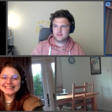 Left to right webcam shots of Lewis Cowles, Jan Sauer, Çağrı Özkan, Ana Rodrigues, Calum Ryan